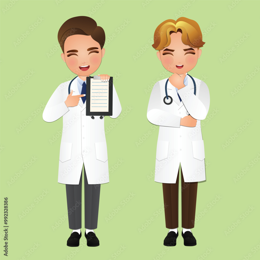 full body length men doctor wears white coat and stethoscope at Hospital clinic workers full body length men doctor wears white coat and stethoscope at Hospital clinic workers