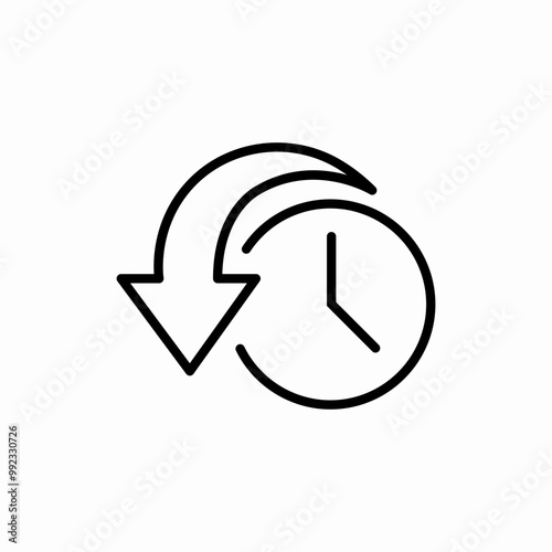 past time clock icon sign vector