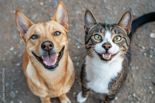 仲良しの犬と猫