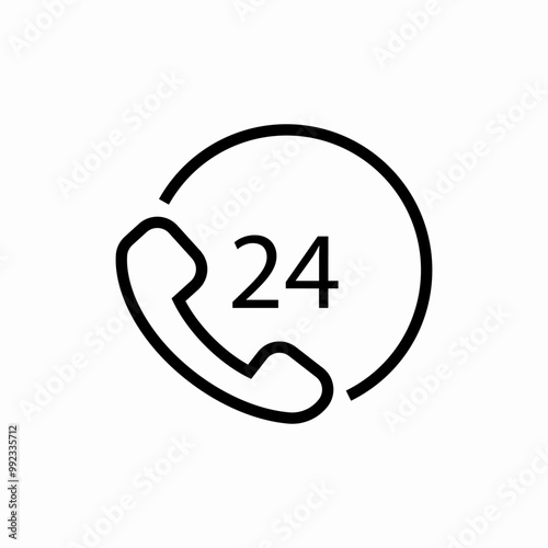 call center 24 hours icon sign vector
