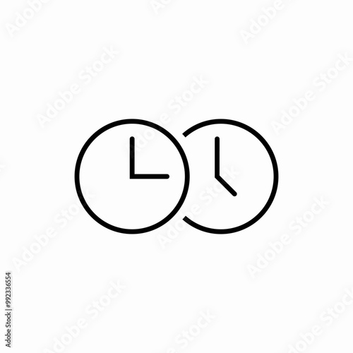 time clocks hour icon sign vector photo