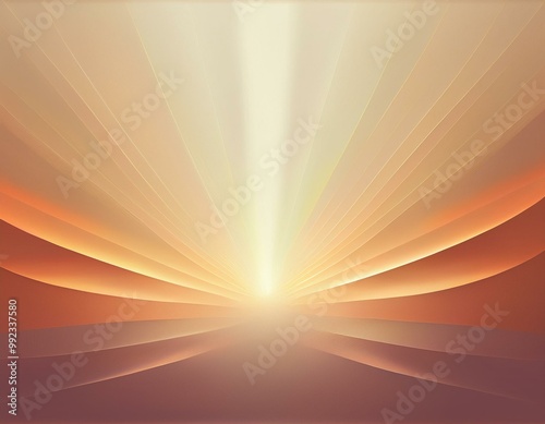 A warm, glowing abstract background featuring golden light rays radiating outward in a soft, sunset-like gradient. Ideal for design projects, event visuals, or spiritual and uplifting themes. photo