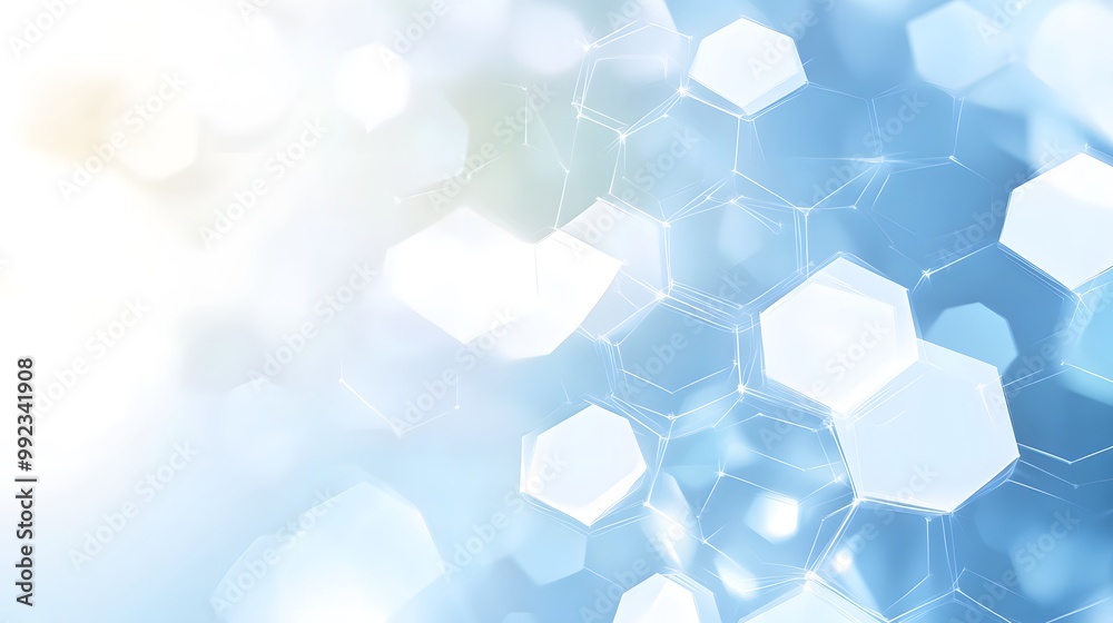 Abstract Blue Hexagonal Pattern with Glowing Lines Abstract Blue Hexagonal Pattern with Glowing Lines