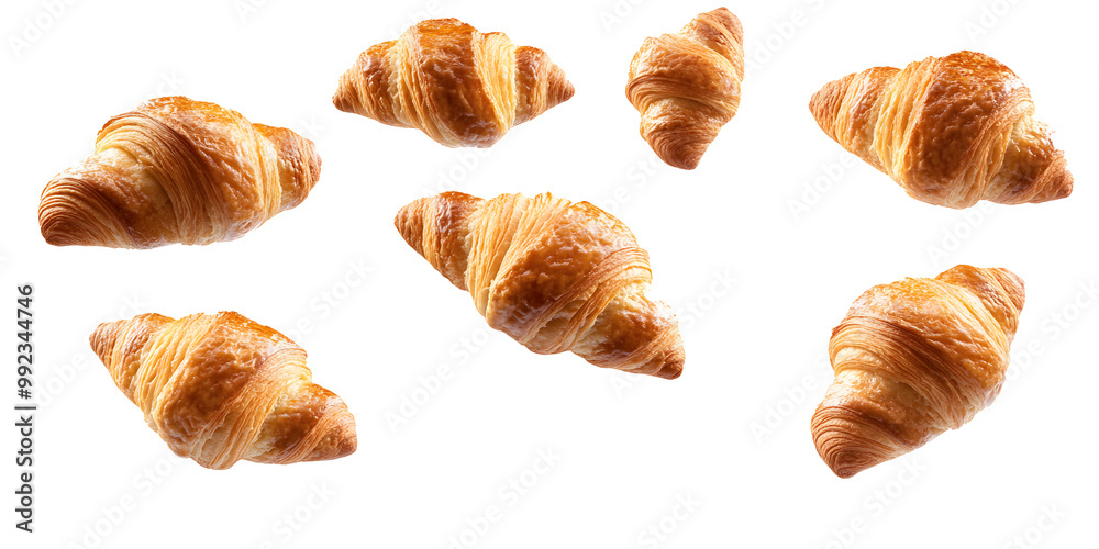 A close up of croissants in the air A close up of croissants in the air