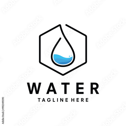 water logo design template vector illustration
