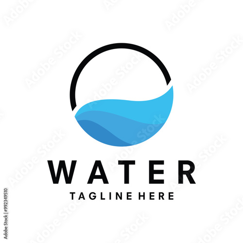 water logo design template vector illustration