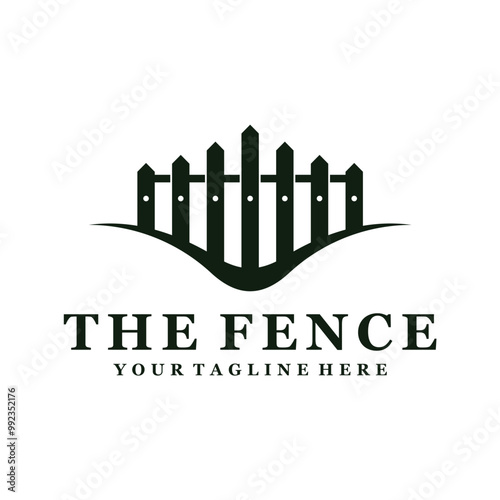 fence vintage logo vector icon illustration