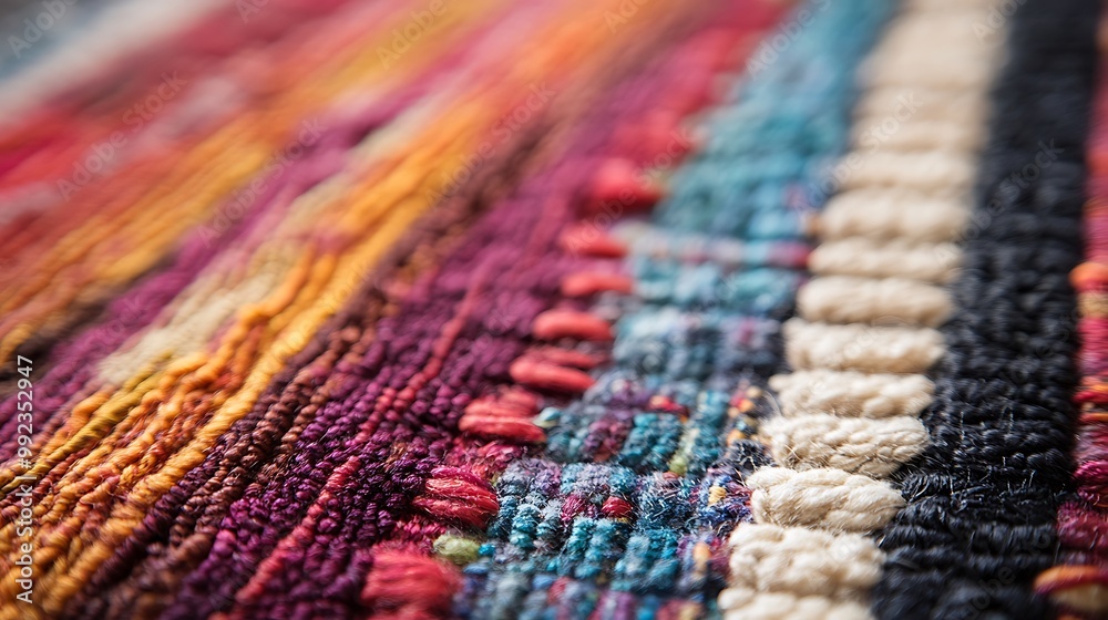 Close-up of a Multicolored Woven Textile Fabric Close-up of a Multicolored Woven Textile Fabric