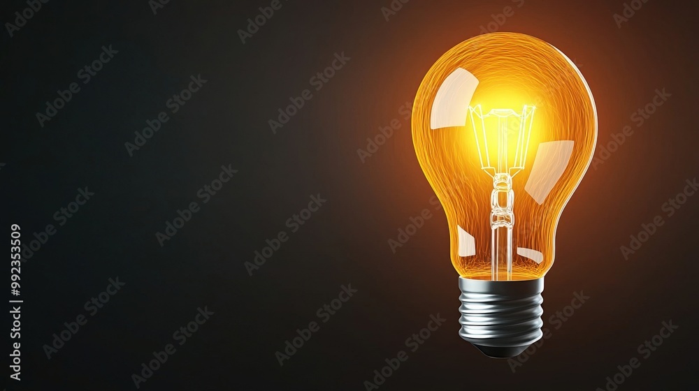 Glowing Light Bulb on Dark Background Idea Innovation Creativity Concept Glowing Light Bulb on Dark Background Idea Innovation Creativity Concept