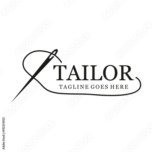 tailor vintage logo design vector illustration