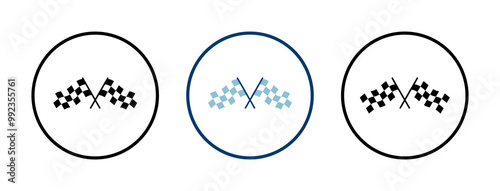 Race flag icon vector isolated on white background. Competition sport flag line vector icon. Racing flag. Start finish flag. Checkered. Start