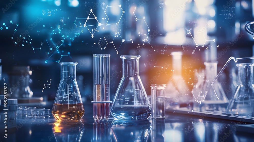 Chemical Laboratory Equipment and Molecular Structure Diagrams Chemical Laboratory Equipment and Molecular Structure Diagrams