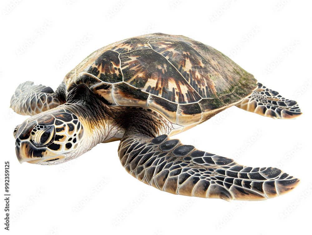 Obraz premium sea turtle swimming isolated on transparent background