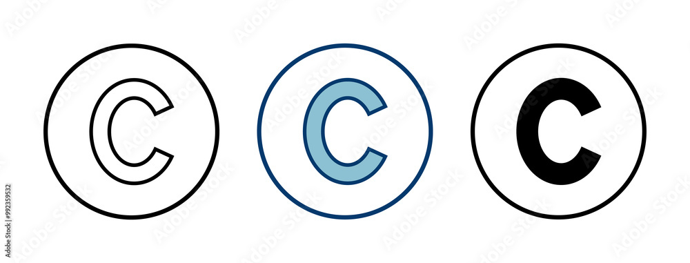 Copyright icon vector isolated on white background. copyright symbols Copyright icon vector isolated on white background. copyright symbols