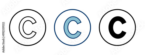 Copyright icon vector isolated on white background. copyright symbols