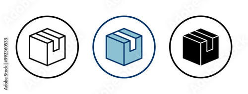 Box icon vector isolated on white background. Cardboard box, packaging open. Box vector icon