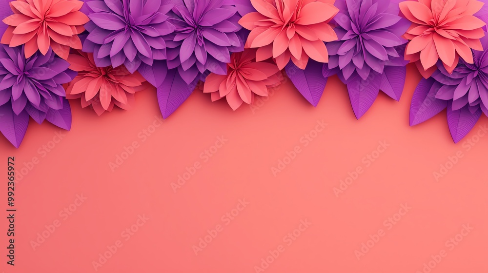 Abstract floral design, geometric flower shapes, 3D illustration Abstract floral design, geometric flower shapes, 3D illustration