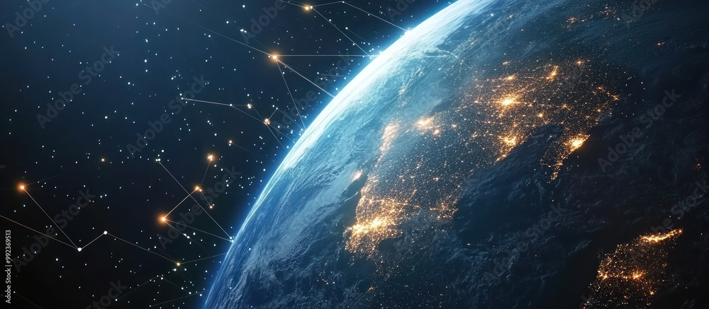 Obraz premium Global Connection and Network