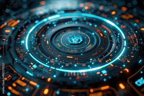 Wallpaper Mural 3D laser wireframe vector art of a high-tech generative AI system Torontodigital.ca