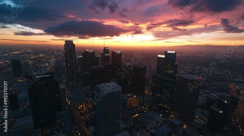 Los Angeles Skyline at Sunset photo