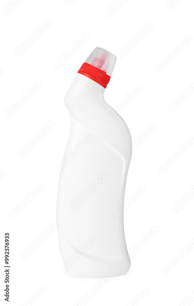 One toilet cleaner in bottle isolated on white One toilet cleaner in bottle isolated on white