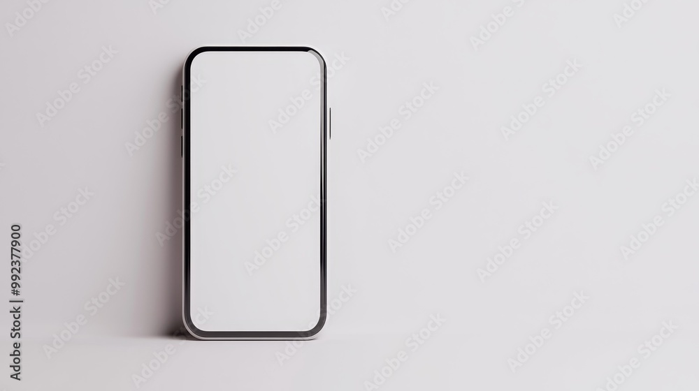 Modern Smartphone with Blank Screen for App Design or Advertisement on Minimalist Background Modern Smartphone with Blank Screen for App Design or Advertisement on Minimalist Background