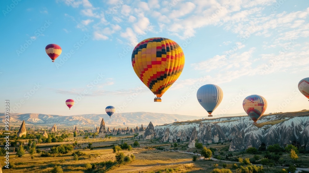 Fototapeta premium Hot Air Balloons Soaring Over Cappadocia