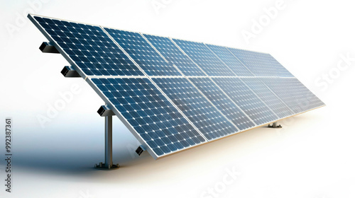 A modern solar panel system absorbing sunlight, designed for efficient energy generation, representing a sustainable and eco-friendly solution for clean power.