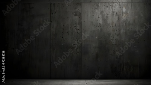 Back flat wide concrete stone table floor concept, old wall panorama texture cement dirty gray with black background abstract grey and silver color design Generative AI