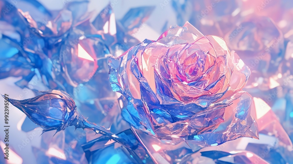 透明なガラスの薔薇8