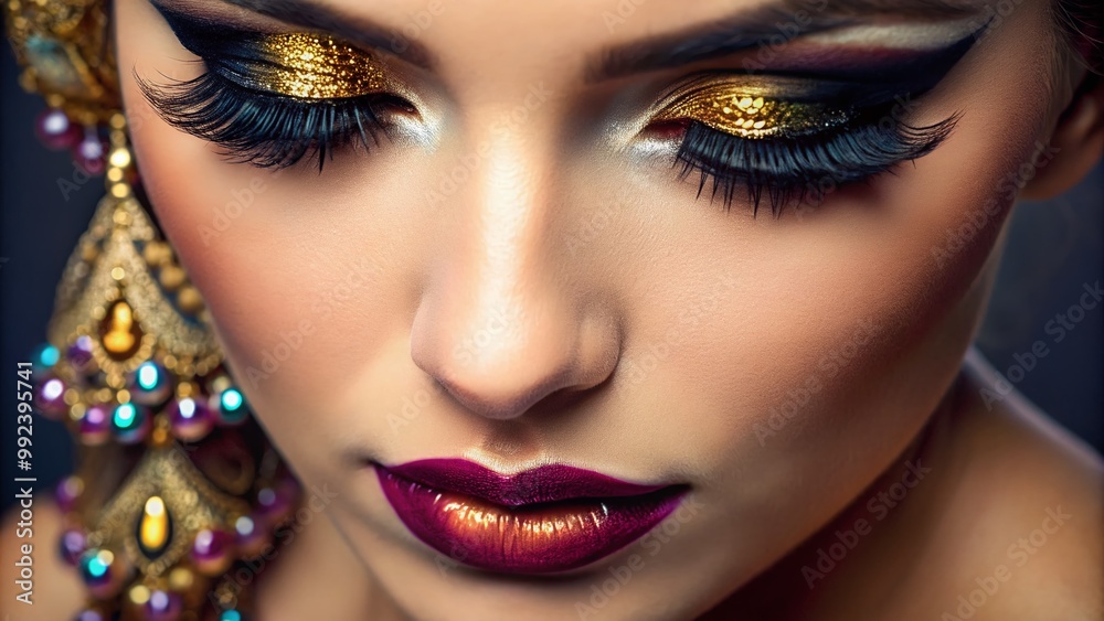 Close-up of Luxurious Eyelashes on a Soft Background Highlighting Beauty and Elegance in Makeup Close-up of Luxurious Eyelashes on a Soft Background Highlighting Beauty and Elegance in Makeup