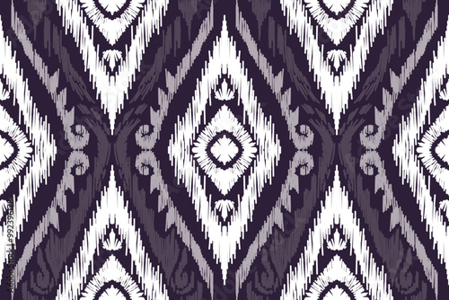 seamless ikat vector pattern, ethnic embroidery style, hand draw painting abstract.
