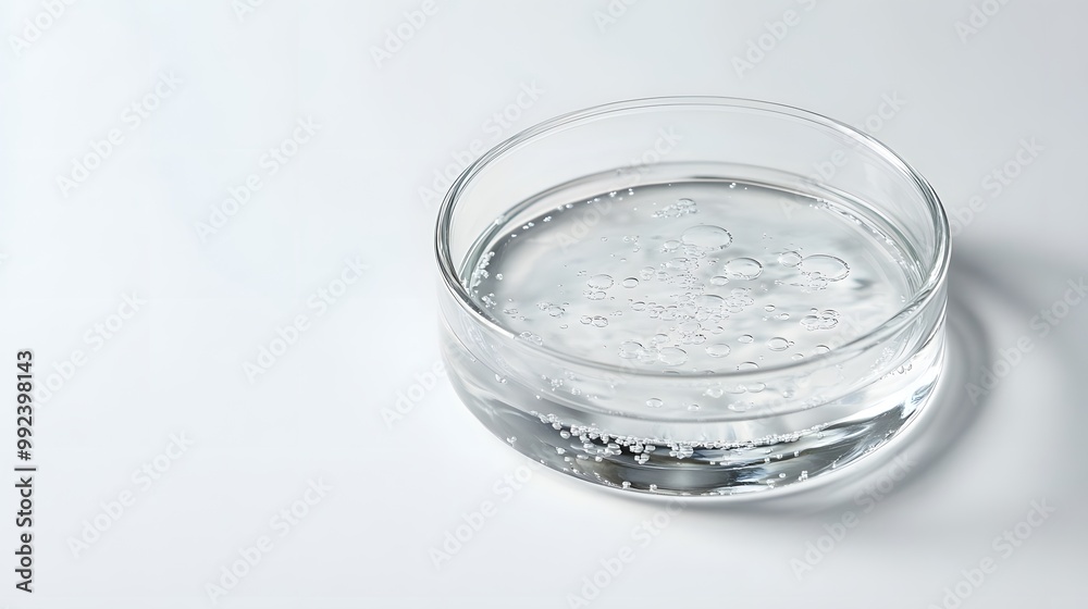 Glass of Clear Liquid with Air Bubbles Glass of Clear Liquid with Air Bubbles