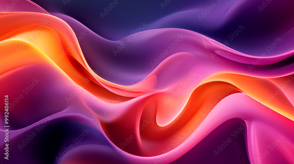 Dynamic abstract background with bright gradient colors from orange to pink and purple, featuring smooth curves and waves
Dynamic abstract background with bright gradient colors from orange to pink and purple, featuring smooth curves and waves