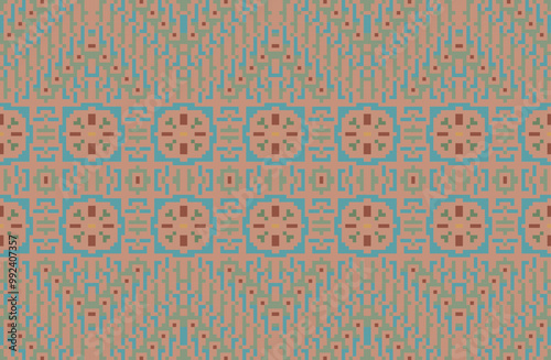 Native Patterns Traditional Indian Melodic Patternfolk Embroidery, Aztec Geometric Ornament Print. Design for Carpet, Wallpaper, Clothing, Wrapping, Fabric