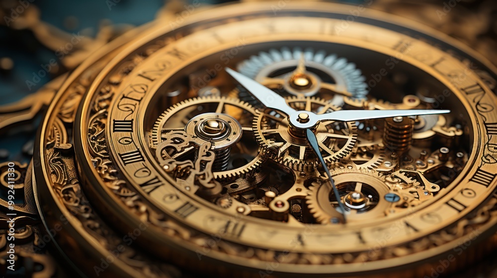 Close-up of a Skeletonized Watch with Intricate Gears Close-up of a Skeletonized Watch with Intricate Gears
