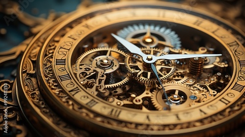 Close-up of a Skeletonized Watch with Intricate Gears photo