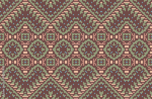 Abstract Ethnic Ndebele Traditional Attirefolk Embroidery, Aztec Geometric Ornament Print. Design for Carpet, Wallpaper, Clothing, Wrapping, Fabric