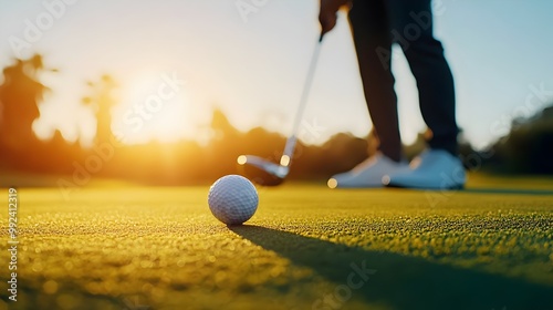 golfer putting on the green