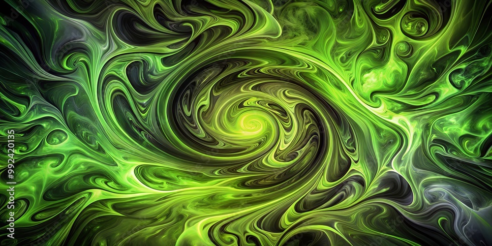 A mesmerizing swirl of vibrant green and black hues, creating an abstract design that evokes a sense of movement and depth. A mesmerizing swirl of vibrant green and black hues, creating an abstract design that evokes a sense of movement and depth.