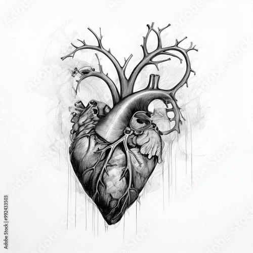 The heart has four chambers photo