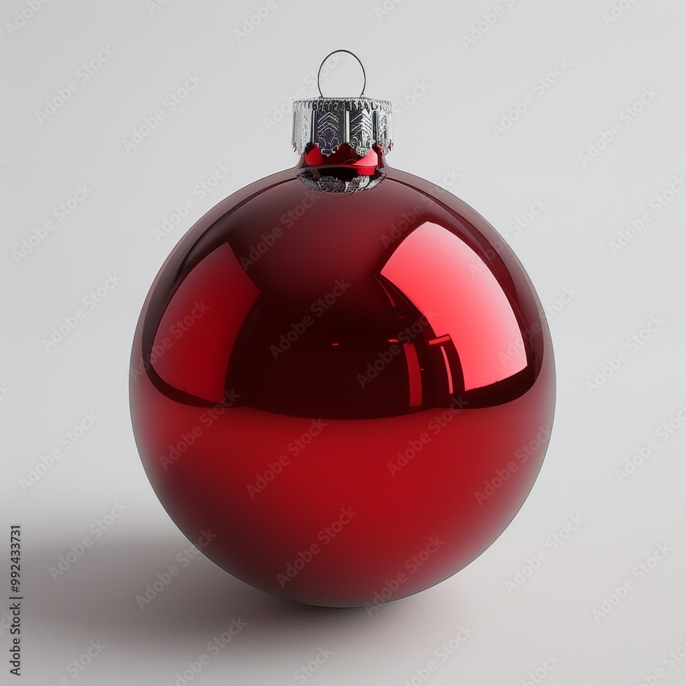 Red Christmas Ball in 3D Style Red Christmas Ball in 3D Style