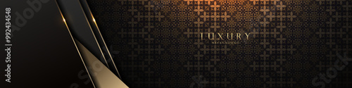 Luxurious Elegant Black and Gold Geometric Design, Abstract Elegance for HD Wallpaper, Web, and More, Stylish Graphics for Cover Design, Menu Templates and Web Graphics