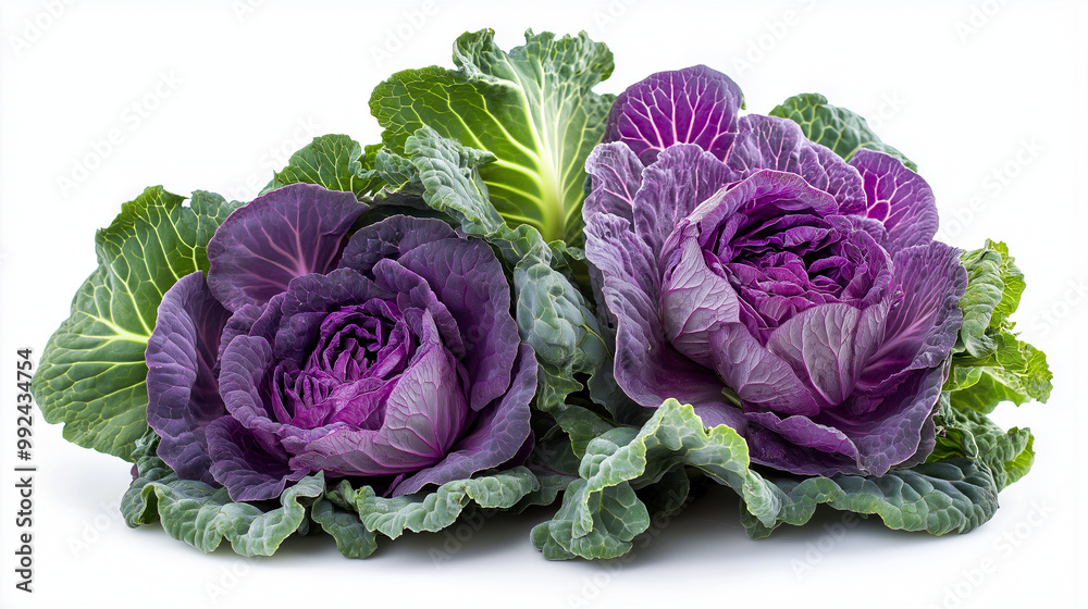 Obraz premium red cabbage isolated on white background
