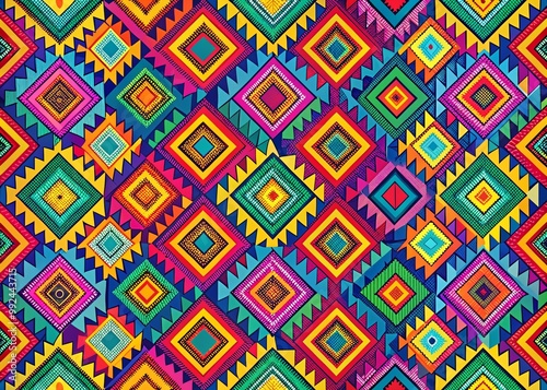 Colorful geometric seamless pattern vector design for modern backgrounds and textile applications