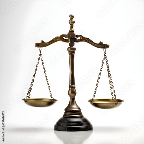 scales of justice with white backround generative AI