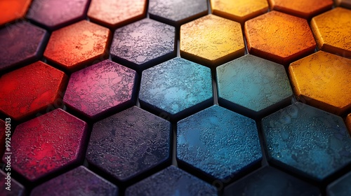 Pastel-toned hexagons