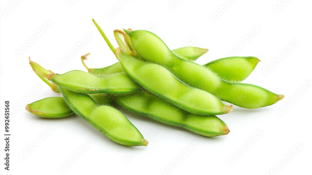 fresh edamame isolated on white background fresh edamame isolated on white background