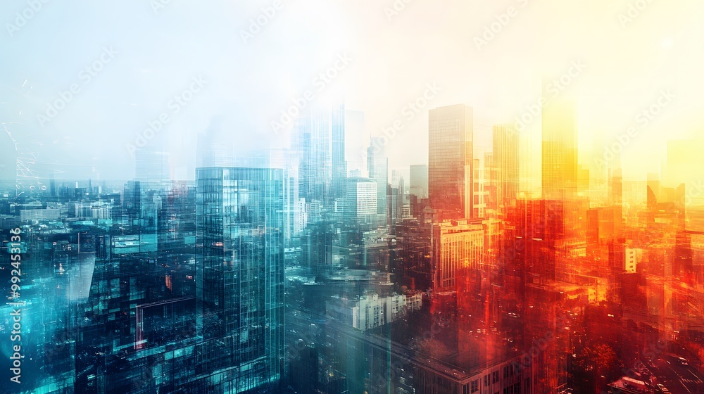 abstract business modern background with cityscape double exposure. abstract business modern background with cityscape double exposure.
