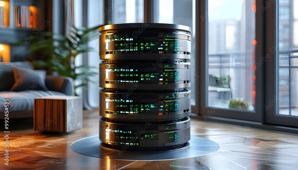 Multi tenant database concept featuring an apartment style cylinder
